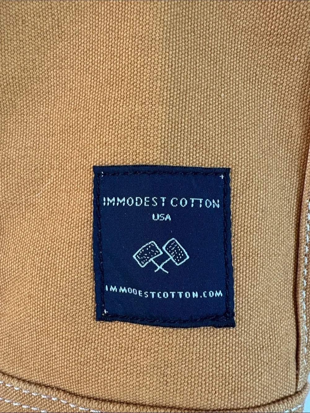 Immodest Cotton Mustard Small East West Tote New